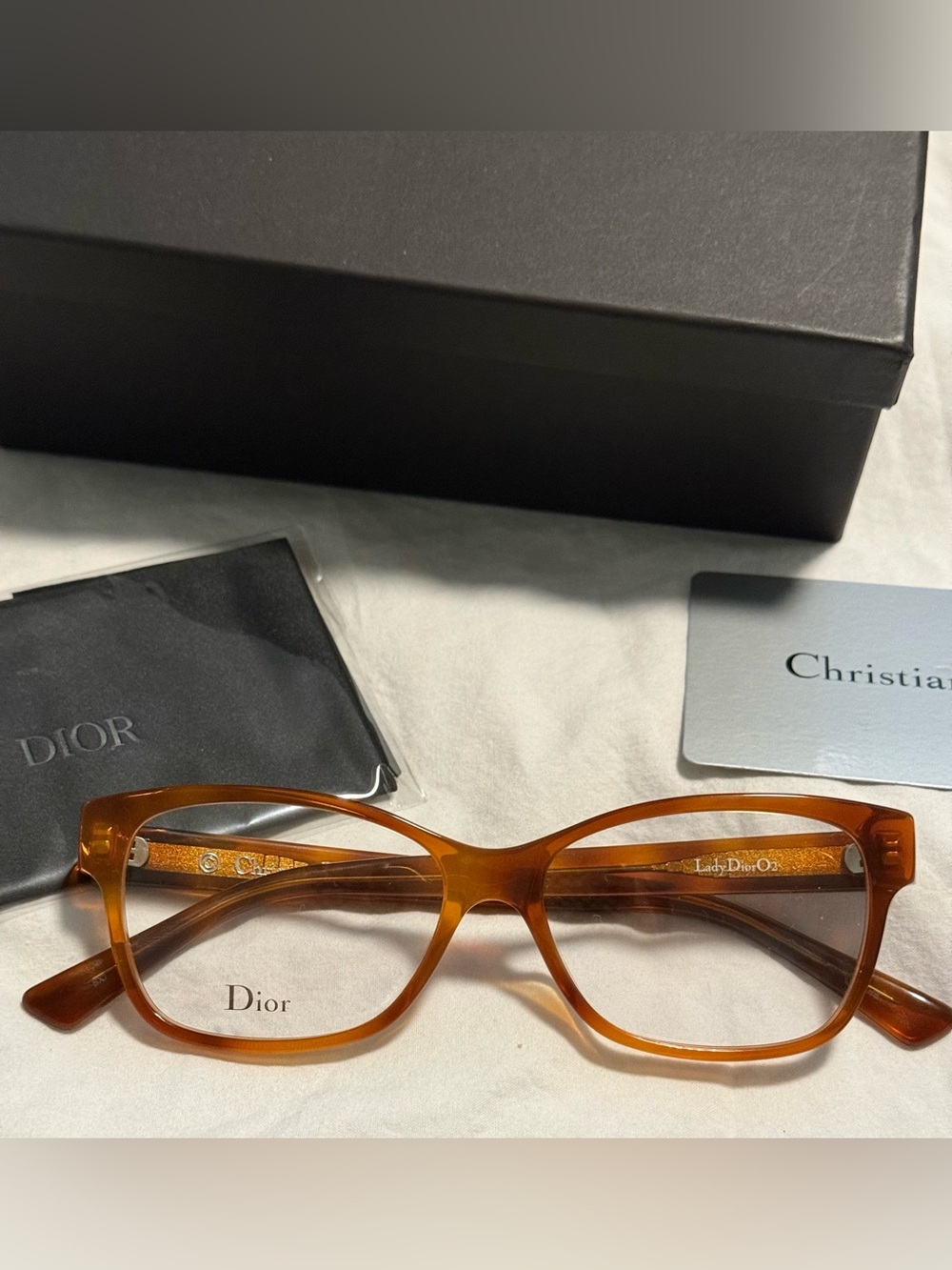 Dior Lady Dior Prescription Ready Havana Amber Brown Frames!